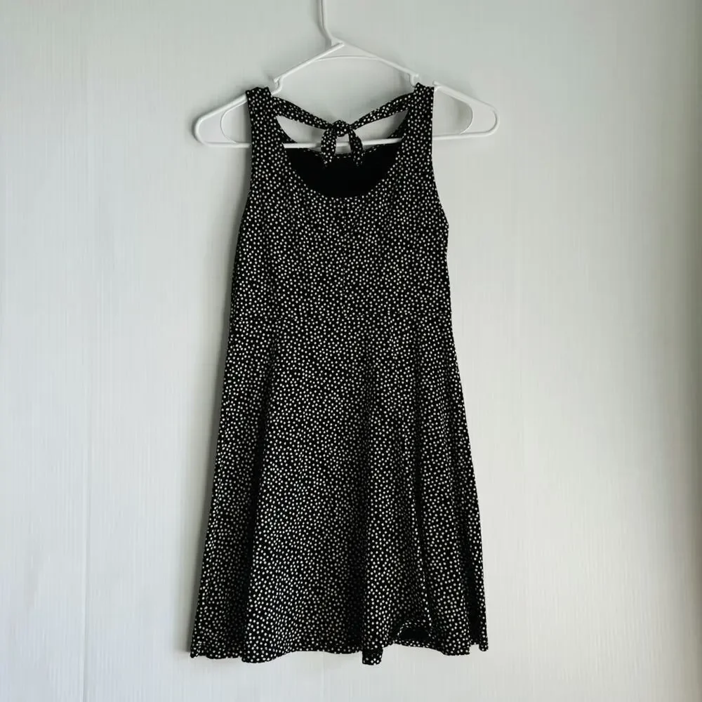 Old Navy Black And White Polka Dot Skater Style Dress